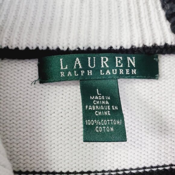 Striped Black and White Women's Sweater - Picture 6 of 8